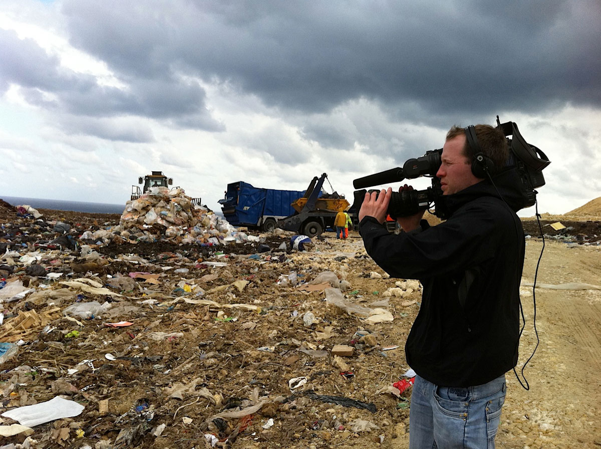 Tournage magazine France 3 National sur le traitement des déchets à Malte